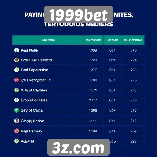 Métodos de pagamento oferecidos pelo 1999bet